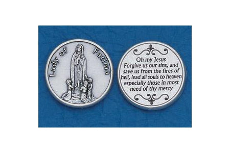25-Pack - Religious Coin Token - Lady of Fatima Coin with Prayer