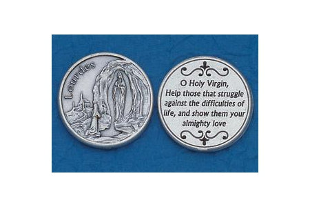 25-Pack - Religious Coin Token - Lady of Lourdes with Prayer