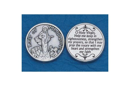 25-Pack - Religious Coin Token - Lady of Medjugorje with Prayer