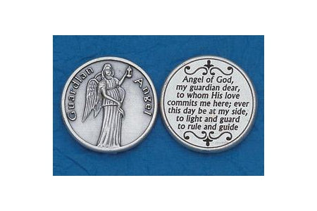 25-Pack - Religious Coin Token - Guardian Angel with Prayer