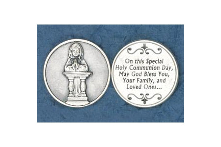 25-Pack - Coin- Girl Kneeling- On this Special Holy Communion