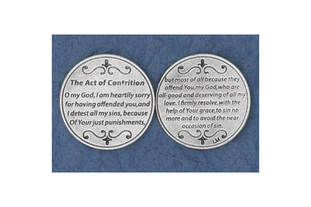 25-Pack - Religious Coin Token - The Act of Contrition