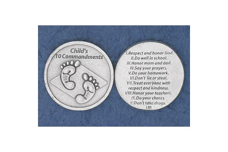 25-Pack - Religious Coin Token - Child's 10 Commandments