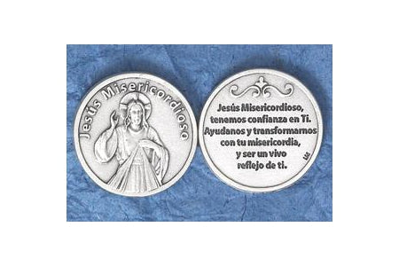 25-Pack - Silver Plated Token - Spanish Jesus Misericordioso
