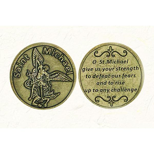 Brass-tone Saint Michael Token