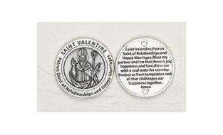 25-Pack - Healing Saint s Tokens - Saint Valentine - Silver Plated