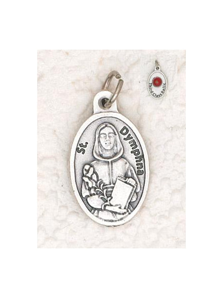 25-Pack - Saint Dymphna Pendant with Third Class Relic on back