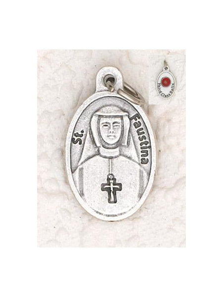 25-Pack - Saint Faustina Pendant with Third Class Relic on back