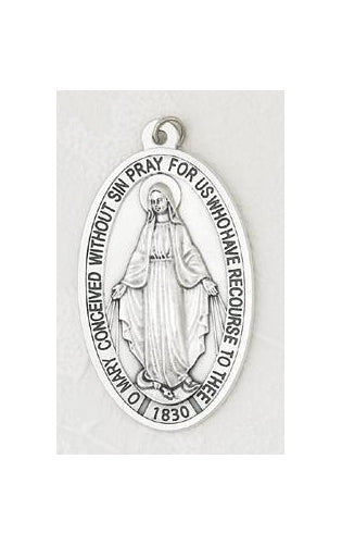 3-1/2-inch Miraculous Medal - Oxidized Metal