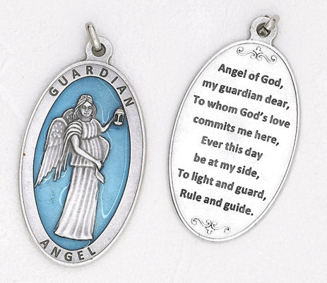 Guardian Angel, Angel Jewelry approx 3-1/2 inch Enameled Pendant