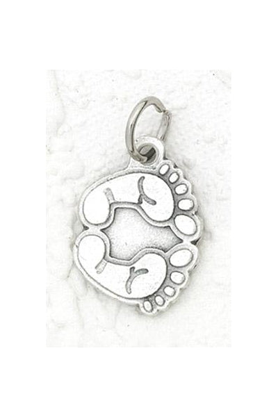 25-Pack - Footprints Charm- Silver Plated