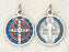 12-Pack - 3/4 inch Enameled Saint Benedict Pendant Silver tone