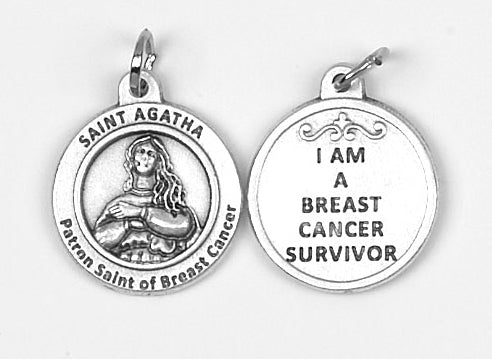 25-Pack - Healing Saint s 3/4 inch Pendant with Saint Agatha-Patron Saint of Breast Cancer