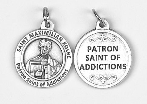 25-Pack - Healing Saint s 3/4 inch Pendant with Saint Max Kolbe - Patron Saint of Addictions