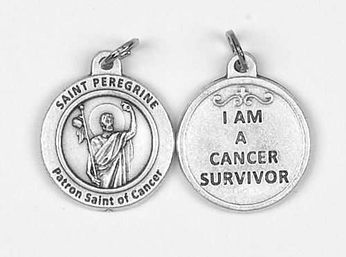25-Pack - Healing Saint s 3/4 inch Pendant with Saint Peregrine - Patron Saint of Cancer