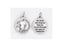25-Pack - 3/4 inch Silver Plated Padre Pio Pendant with Prayer on back -Pray Hope Don't Worry