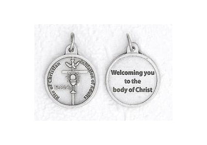 25-Pack - 3/4 inch Silver PlatedRCIA Pendant with Prayer on back