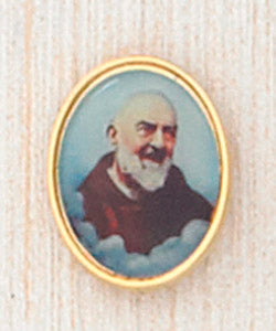 12-Pack - 3/4 inch Padre Pio color Lapel Pin