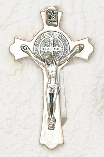 3-Pack - Saint Benedict Silver Clovered Visor Clip