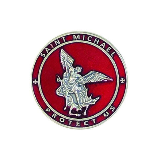 Saint Michael Red Enamel Visor Clip