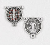 12-Pack - Enameled Brown/Red 3/4 inch Saint Benedict Pendant Center