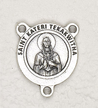 25-Pack - Round Saint Kateri with a Rosary Center