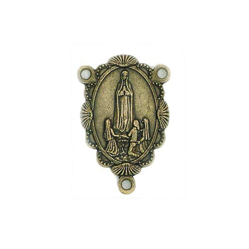 Brass Rosary Center  - Lady of Fatima with no Imprint on Back