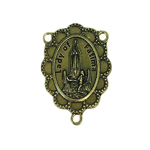 Brass Rosary Center - Decorative Lady of Fatima