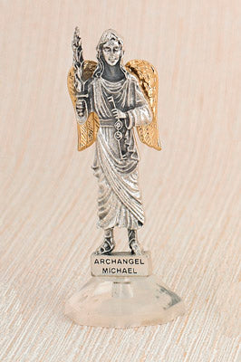 6-Pack - 24 Karat Gold Plated Archangel Michael Adhesive Car Statuette