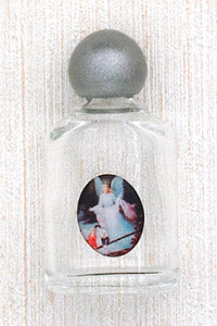 Glass Holy Water Bottle with Image of Guardian Angel