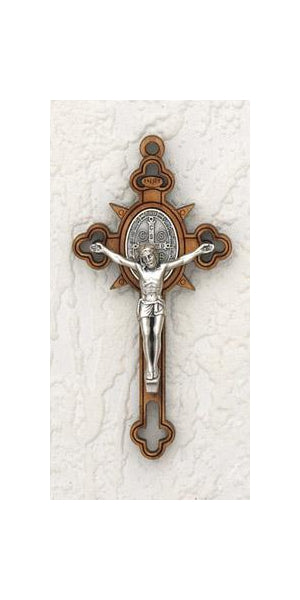 3 Inch Wood Cross and Silver Corpus