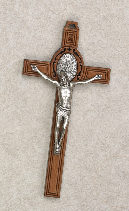 8 inch Wood Saint Benedict Cross