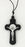 3 inch Black Wood Saint Benedict Cross with Cord and Leaflet