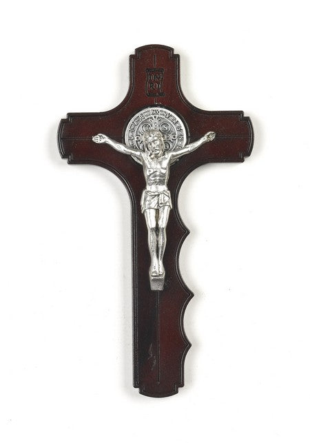 5 inch Mahogany Saint Benedict Comfort Cross