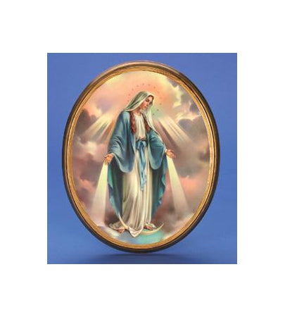 Oval Wooden Lady of Grace l Plaque- 12-inch Boxed