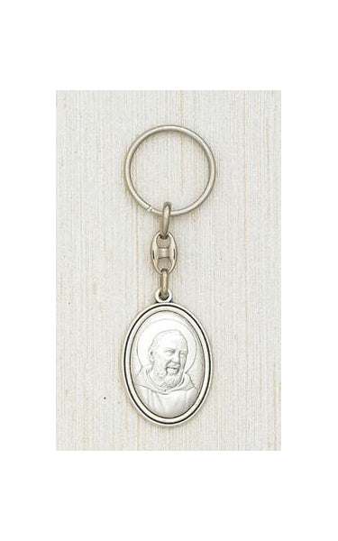 Silver Key Rings with image of Padre Pio Boxed