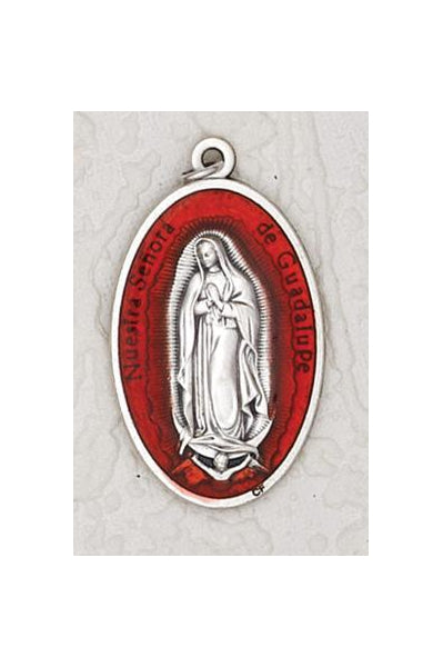 12-Pack - 1-1/2 inch Red Enamel Lady of Guadalupe Pendant
