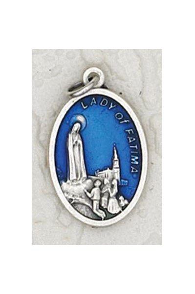 25-Pack - 3/4 inch Blue Enamel Lady of Lourdes Pendant