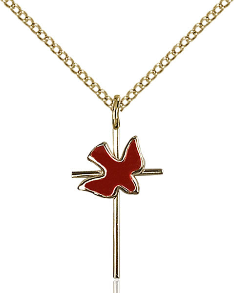 Gold-Filled Cross and Holy Spirit Necklace Set