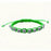 Green Guadalupe Slip knot bracelet with White Beads