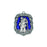 Silver-tone Saint Christopher Medal with Blue Enamel