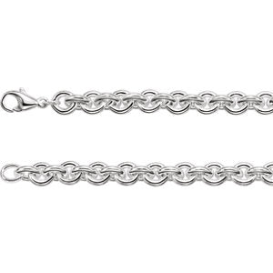 8-inch Round Cable Bracelet - Sterling Silver