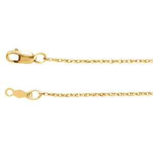 20-inch 1MM Rope Chain with Lobster Clasp - 14K Yellow Gold