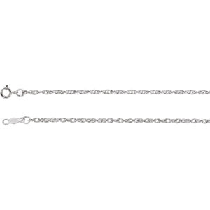 20-inch 1.5MM Rope Chain with Spring Ring - 14K White Gold