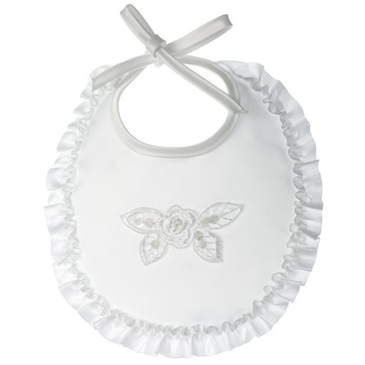Baptism Satin with pearl and sequin appliqu