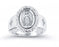 Sterling Silver Miraculous Medal Crystal Cubic Zircon Ring Size 6