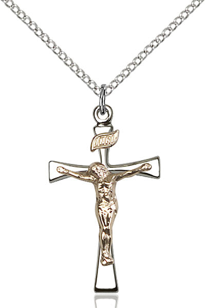 Two-Tone GF/SS Maltese Crucifix Necklace Set