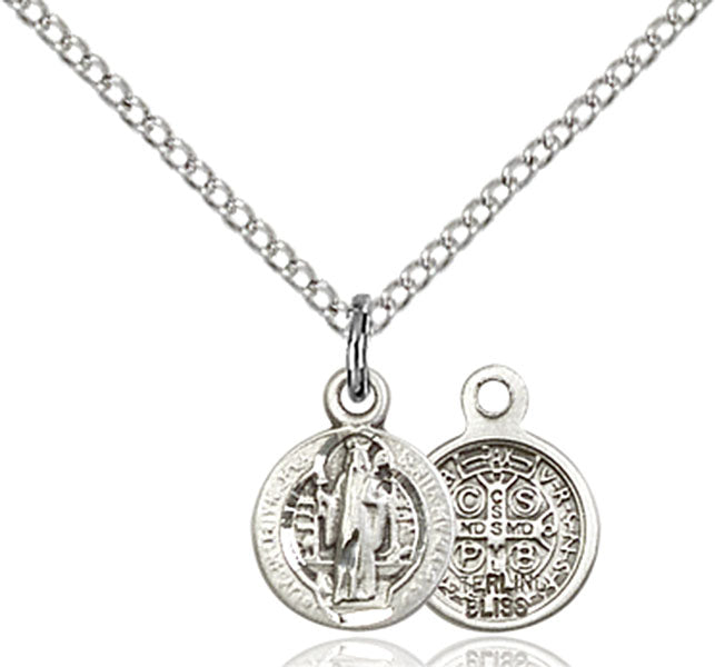 Sterling Silver Saint Benedict Necklace Set