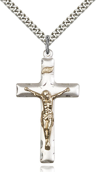 Two-Tone GF/SS Crucifix Necklace Set