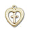 14K Gold Heart and Cross Pendant